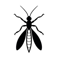 Antlion Insect Silhouette Vector Illustration