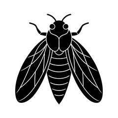 Cicada Insect Silhouette Vector Illustration
