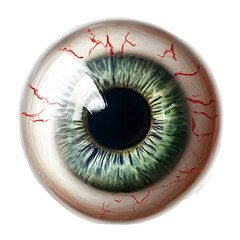 Eyeball illustration, Human eye ball isolated on transparent background