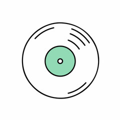 Vintage vinyl record with green label. Stylish music record perfect for album cover design. This retro music image is ideal for nostalgic projects related to music.