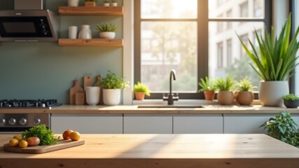 Fototapeta premium Light minimalist room interior with empty mock up poster or painting in wooden frame on wall and potted plants 