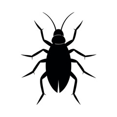 Louse Insect Silhouette Vector Illustration