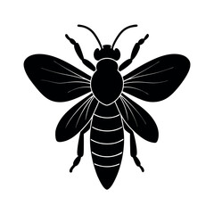 Mining Bee Insect Silhouette Vector Illustration