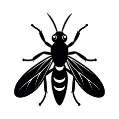 Sawfly Insect Silhouette Vector Illustration