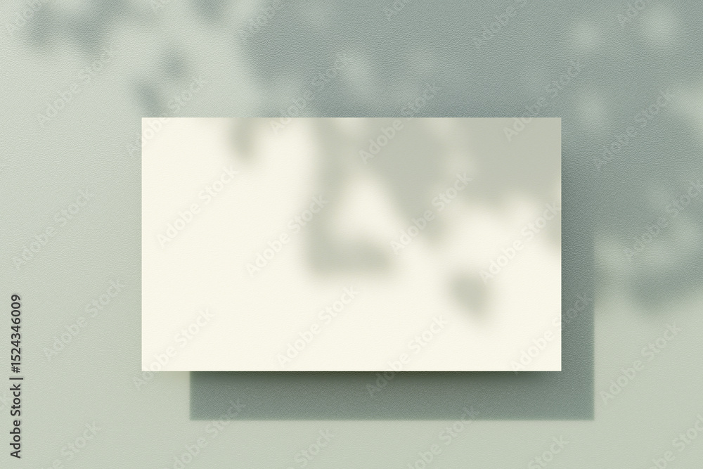 Poster blank card with soft shadow on textured surface. 3d rendering