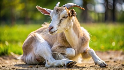 goat scratching leg in close-up , nature, close-up shot,  nature, close-up shot, legs together, agriculture, outdoors, fur