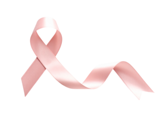 Light pink cancer awareness ribbon isolated on a transparent  background; PNG