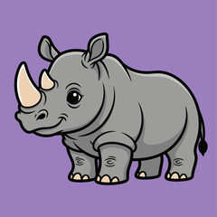 Fototapeta premium Charming Rhinoceros Roaming Free In The Vast African Savannah Bright and Majestic