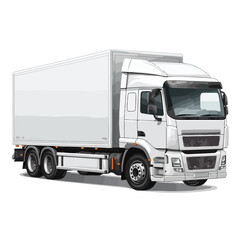 Professional Truck Cabin Trailer Transport with Motor and Wheels Stock Photo