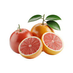 Citrus Burst: An enticing display of freshly picked grapefruit, whole and sliced, showcasing their vibrant red flesh and invigorating essence.
