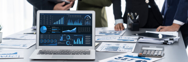 Business data dashboard provide business intelligence analytic for marketing strategy planning...