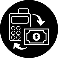 Cash Register & Money Transfer Icon - E-commerce Payment & Exchange