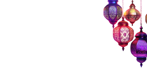 Colorful hanging lanterns against