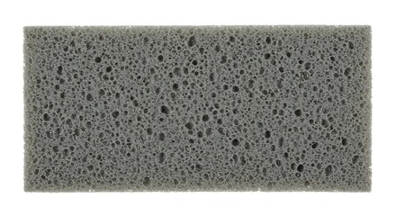 Fototapeta premium sponge texture in muted gray with porous detail, isolated on a white background