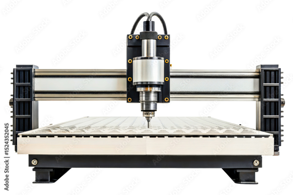 Aufkleber precision cnc machine for detailed woodworking and crafting isolated with transparent background