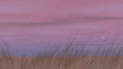 Abstract grass horizon under muted sky