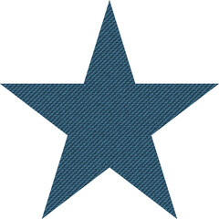Denim Star Logo Lettering Creative Concept with Blue Cotton Jeans Star