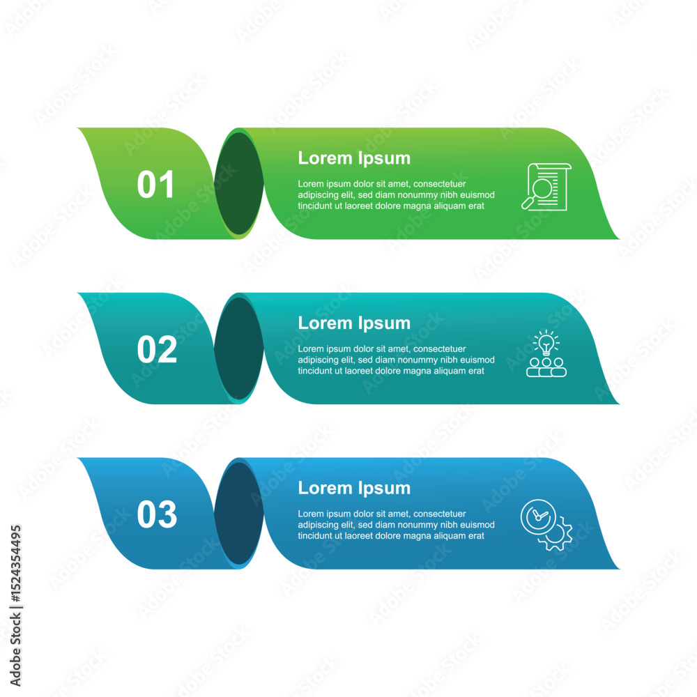 Poster 3 step infographic template. business information graphic with icons. label presentation with 3 opti