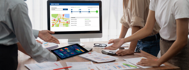 Delivery tracking system for e-commerce and brisk online business to timely goods transportation...
