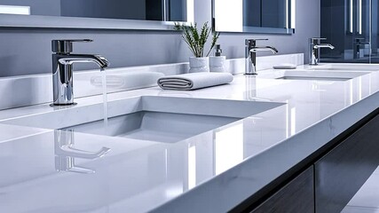 Modern Bathroom Sinks with Chrome Faucets