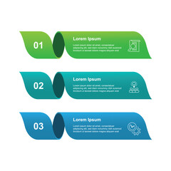 3 step infographic template. Business information graphic with icons. Label presentation with 3 option.