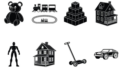 Silhouette Toy Set for Children’s Playroom Designs
