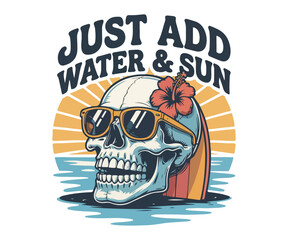 Art & Illustration.Bright and fun summer vibes t-shirt design featuring tropical elements, bold colors, and a relaxed, beachy feel — perfect for sunny days and vacation wear.