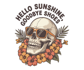 Art & Illustration.Bright and fun summer vibes t-shirt design featuring tropical elements, bold colors, and a relaxed, beachy feel — perfect for sunny days and vacation wear.