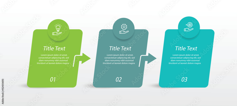 Poster 3 step infographic template. business information graphic with icons. label presentation with 3 opti