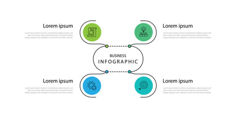 Business diagram infographic template with 4 step concept