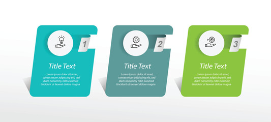 3 step menu infographic template. Vector banner business information with 3 option paper style.