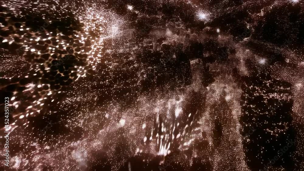 Poster dynamic particle explosion creating captivating light swirls and glittering patterns