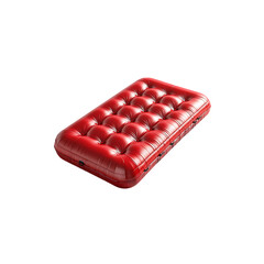 Naklejka premium red Inflatable Pool Mattress isolated on a transparent background, in a PNG format