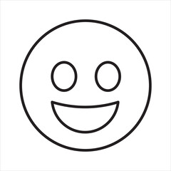 Fototapeta premium emoji line icon vector on white background.