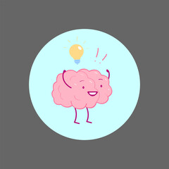 Brain icon with light bulb