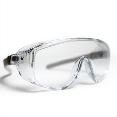 Crystal-clear safety goggles gleam with industrial resolve, capturing National Science Day curiosity and the protective balm of risk-takers' repose