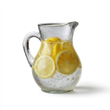 Sparkling citrus elixir in a glass pitcher, perfect for Lemonade Day, thirst-quenching summer solstice, hydration ritual