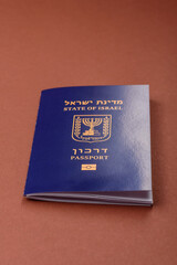 Israel passport for travelling, flying and doing business. Israeli document, id