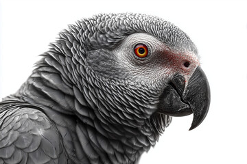 Fototapeta premium African grey parrot portrait close-up