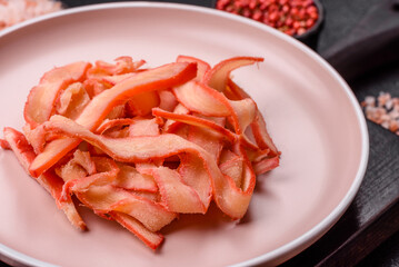 Food, dried squid in shavings or chopped as snacks or jerky. Snack dried squid for beer