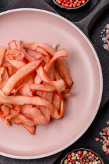 Food, dried squid in shavings or chopped as snacks or jerky. Snack dried squid for beer