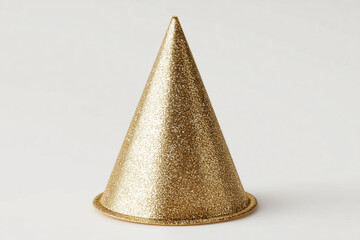 Fototapeta premium Golden party hat on white background