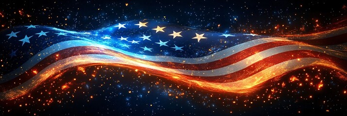 Independence day background with American flag