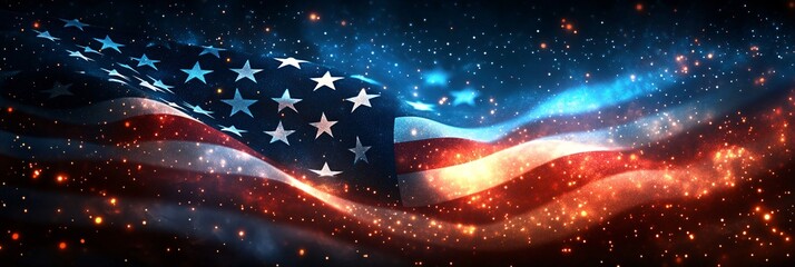 Independence day background with American flag