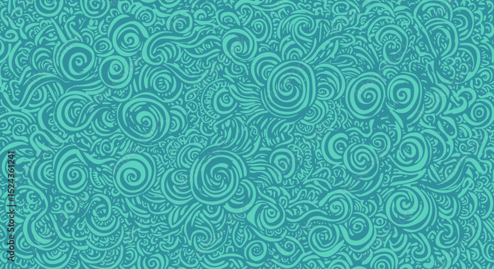 Aufkleber abstract turquoise swirl pattern in elegant design style