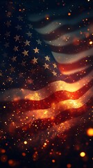4th of July background with USA flag