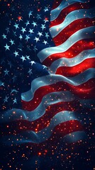 4th of July background with USA flag