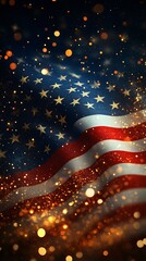 4th of July background with USA flag