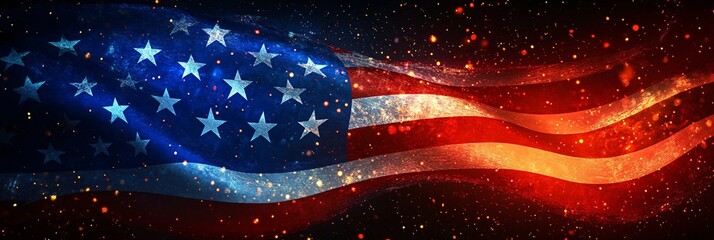 4th of July background with USA flag
