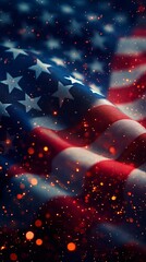 4th of July background with USA flag